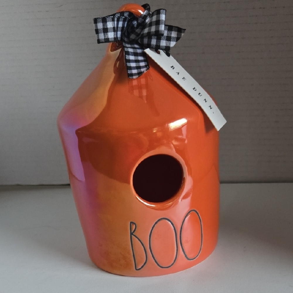 Rae Dunn Orange 'Boo' Birdhouse